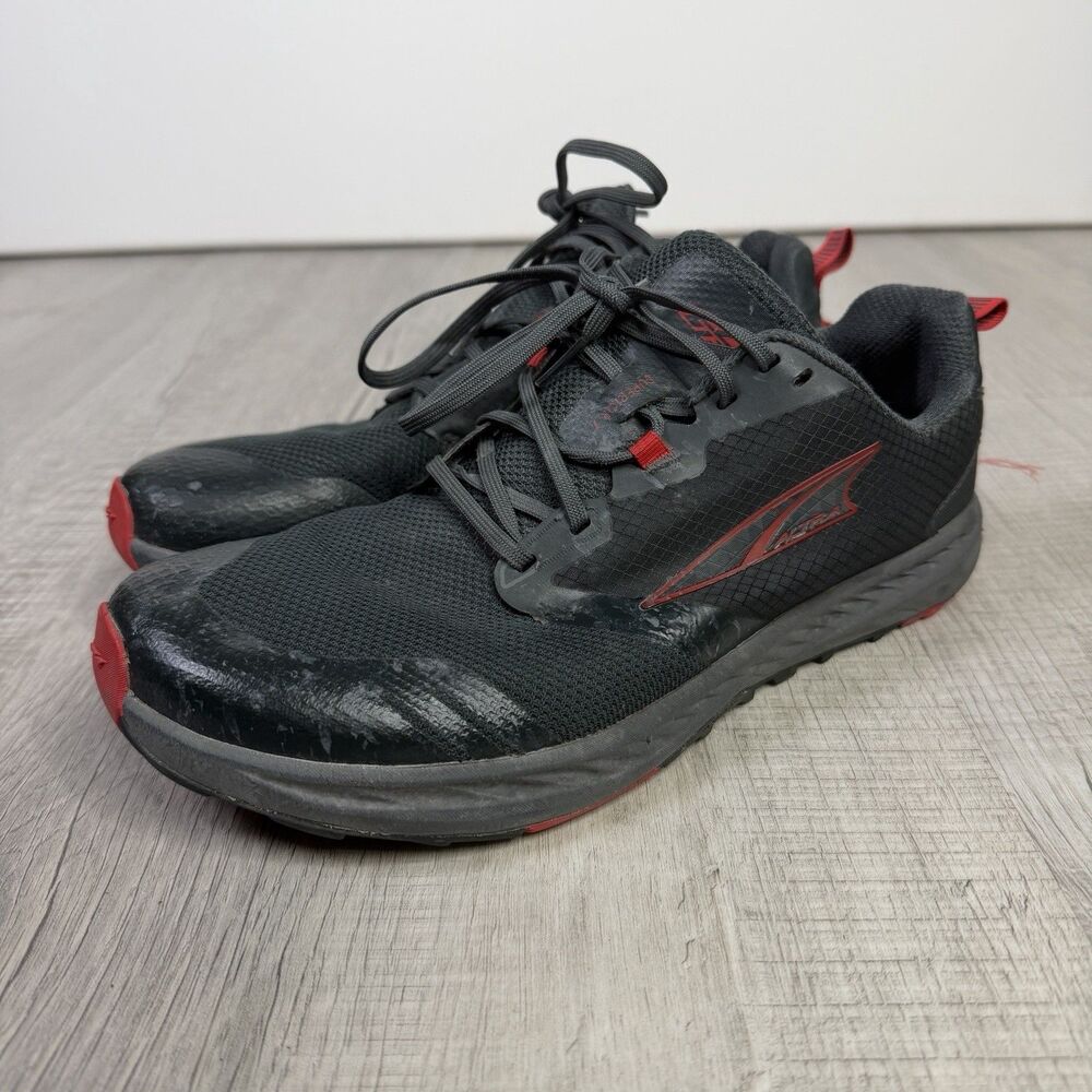ALTRA MENS SUPERIOR 5 BLACK/RED COMFORTABLE FIRM TRAIL RUNNING SHOES SIZE 8 F